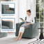 Fauteuil d'appoint pivotant à 360 °, fauteuil en similicuir moderne avec dossier ergonomique et coussin confortable pour le salon et la chambre à coucher-1259184301