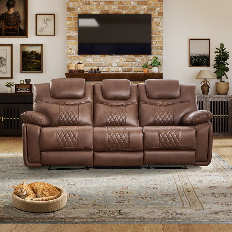 Canapé inclinable 88 po 88 po Classic, Brun