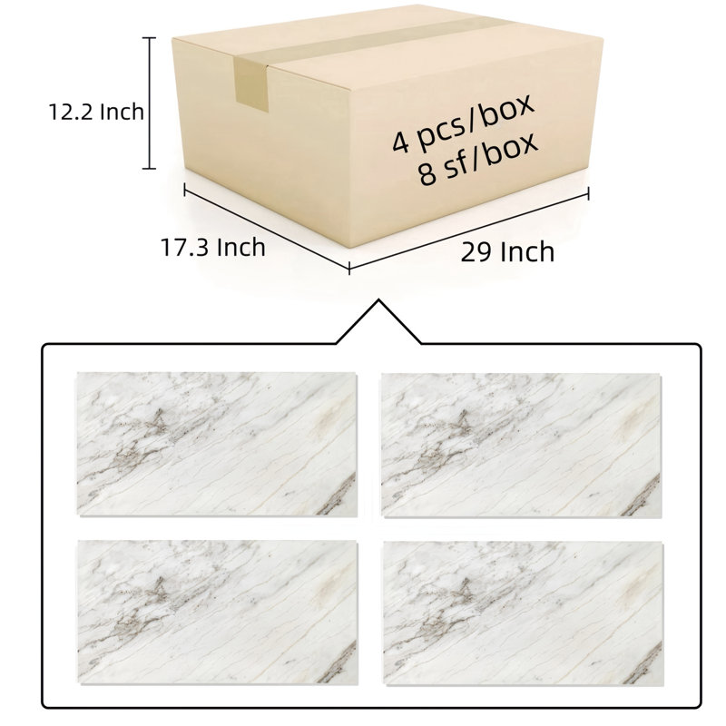 Carreaux de marbre blanc 12 po x 24 po - Poli pour un carrelage intérieur et intérieur élégant pour la maison Snow Mountain