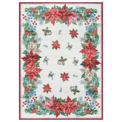  Tapis intérieur lavable à poilsettia en polyester Lilirose