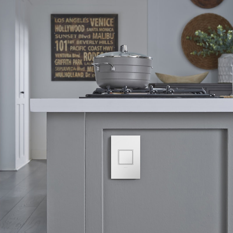 Prise de courant anti-effraction à 1 bande Adorne® 15A avec plaque murale, Blanc