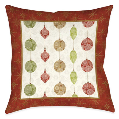  Holiday Ornaments Throw Pillow