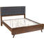 Lit King Size en placage noyer foncé, tiroirs intégrés, style milieu du siècle pour une chambre à coucher au look moderne et épuré, forme polyvalente, solution de rangement