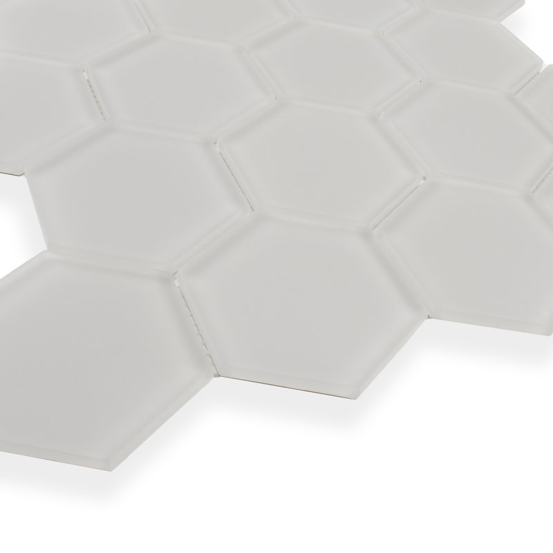 3" Beehive 10.25in.x11.75in. Glass Mosaic Tile, Misty Gray Matte