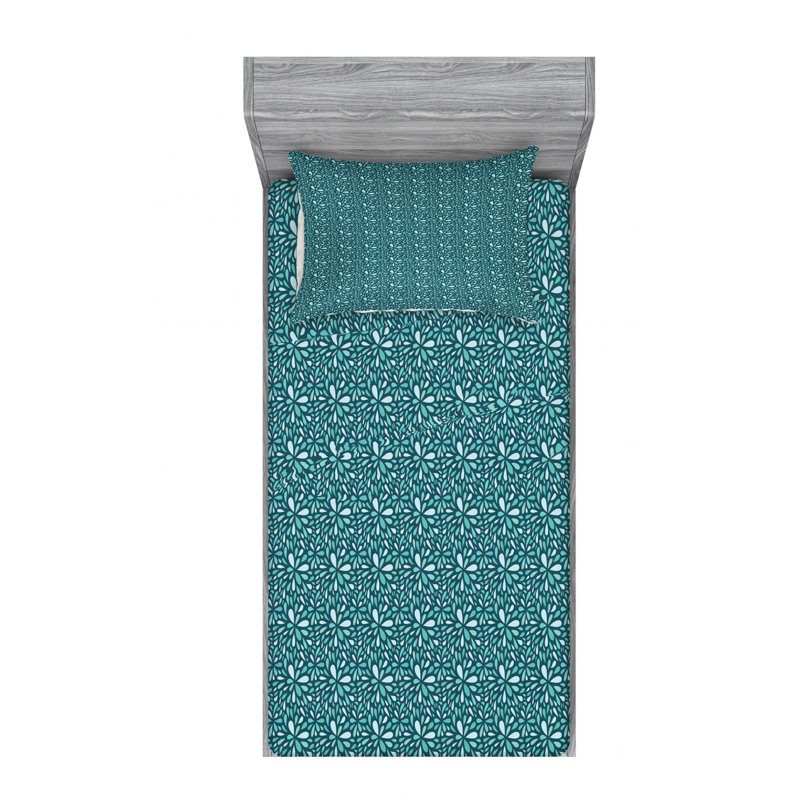 Microfiber Geometric Sheet Set, Twin XL Sheet Set with Fitted Sheet