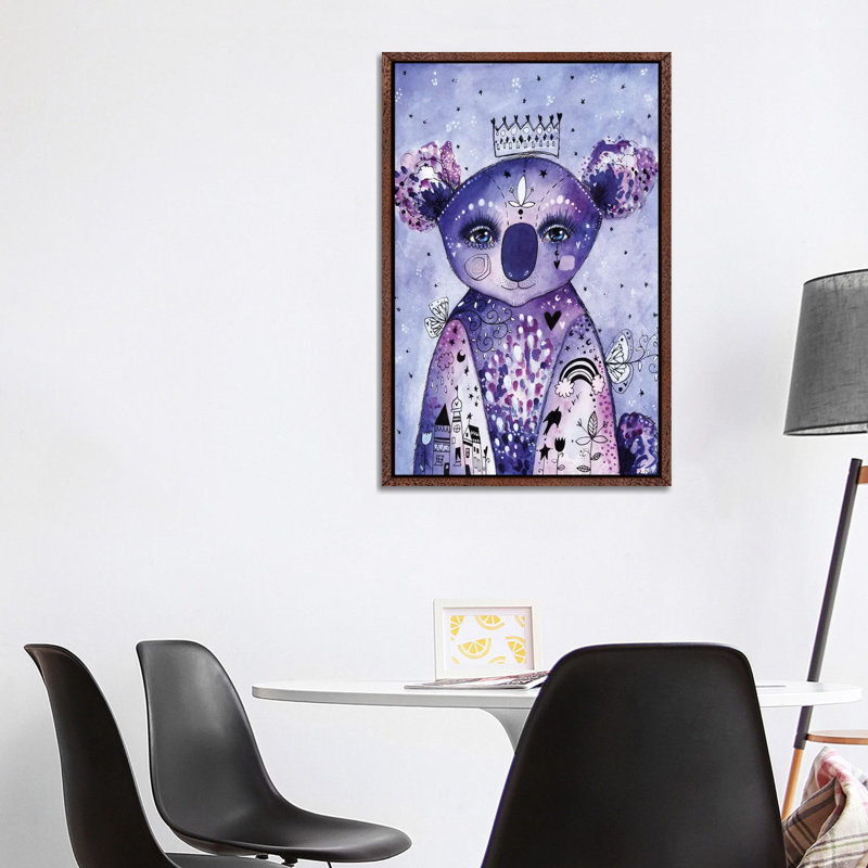 Quirky Koala by Tamara Laporte - Painting on Canvas, Classic Brown Wood Framed, 101.6cm H x 66.04cm W x 3.81cm D