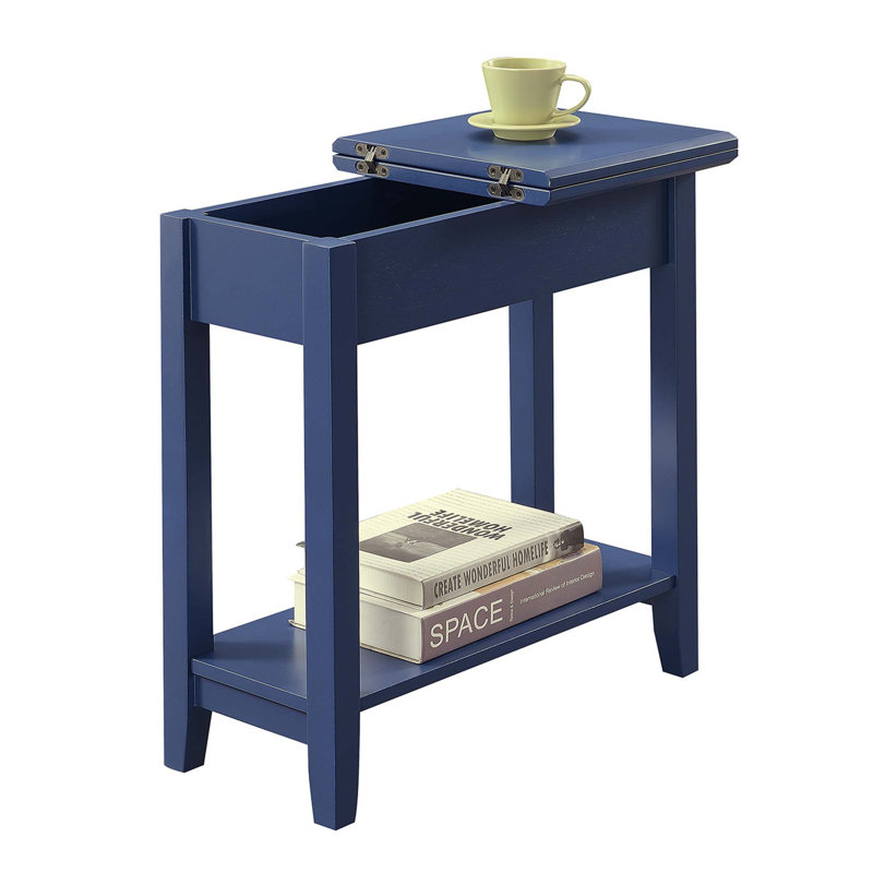 Carbin 24" Tall Flip Top End Table, Cobalt Blue