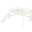 Lit mezzanine blanc avec glissade enchanteresse - merveille séduisante pleine grandeur-130753955-130753956
