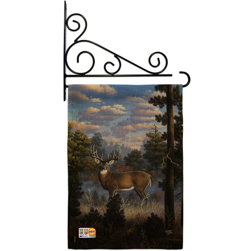 En toile jute à 2 côtés 19 x 13 po de la lampe du matin drapeau de jardin