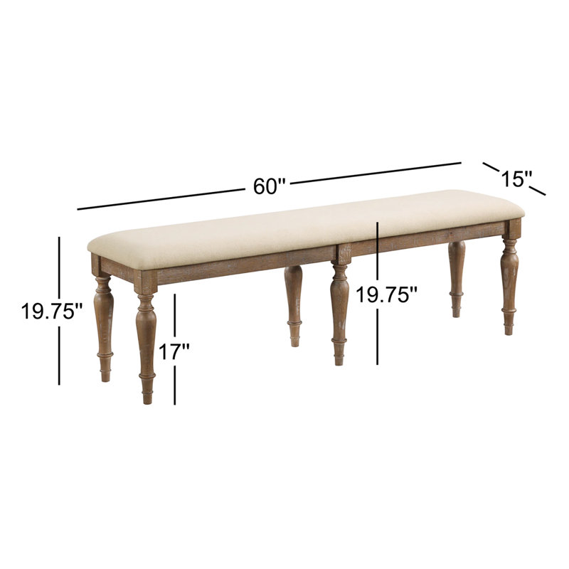 Bonifacia Polyester Blend Upholstered Bench