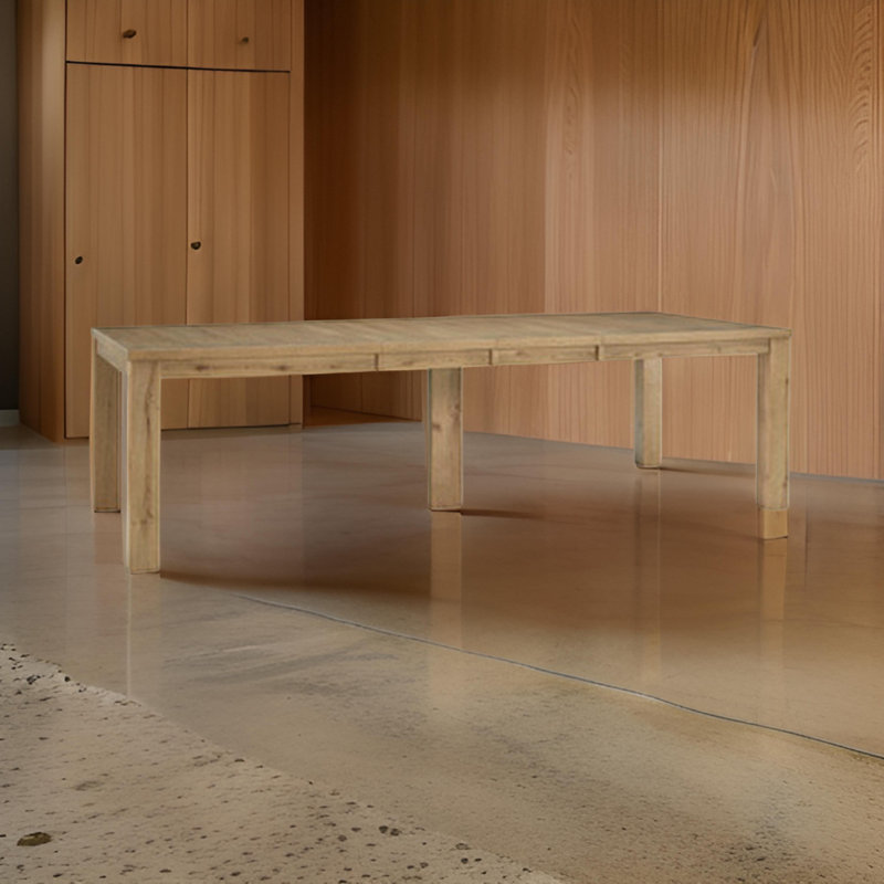 Rustic Oak Extendable Rectangular Dining Table for Ten