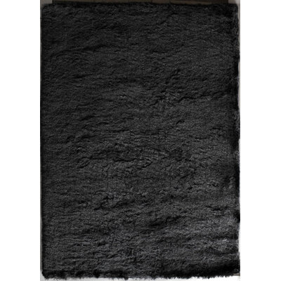 Lonsdale Handmade Shag Steel Grey Area Rug