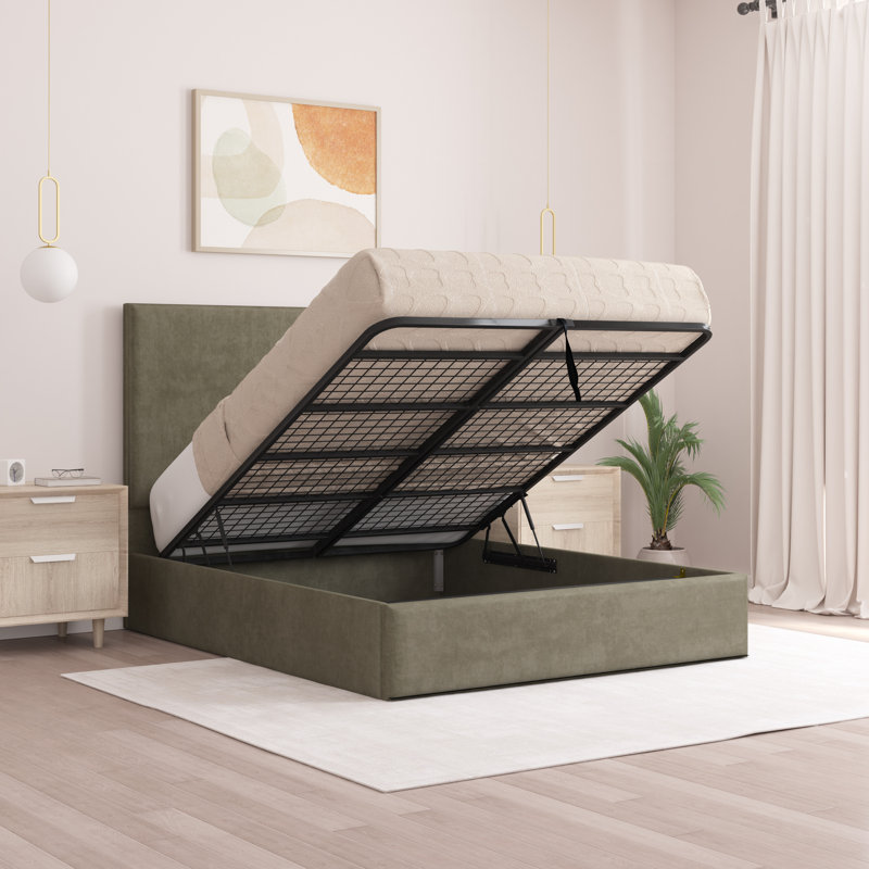 Bibian Upholstered Ottoman Storage Bed, Small Double (4'), Asphalt