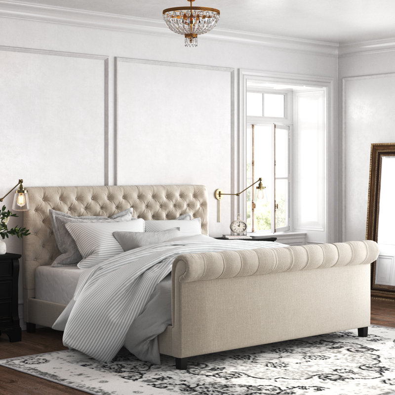Londono Upholstered Sleigh Bed, Queen