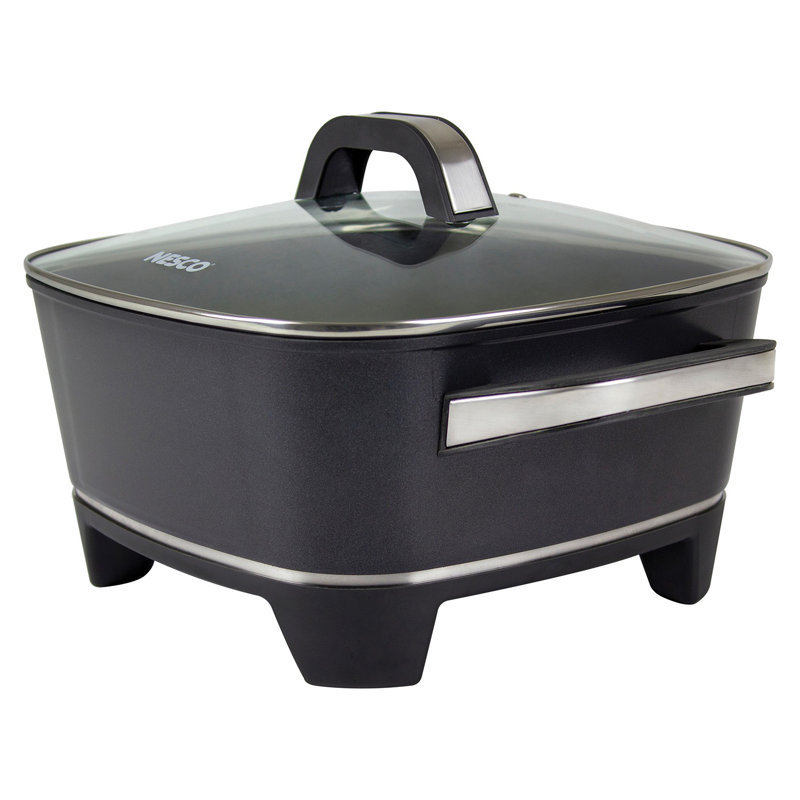Nesco Black 12-Inch Electric Skillet with Glass Lid