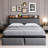 Axyl Bed Frame with 2 Storage Drawers, LED Bed Frame with 2-Tier Storage Headboard&Charging Station, Metal Platform Bed Frame, No Box Spring Needed-1118815823-1118815816