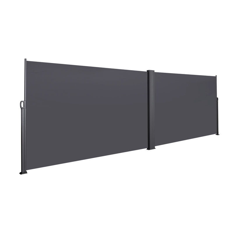 Auvent rétractable pour écran de terrasse 138 po x 71 po, gris et eau pour patio Patron latéral de rouille de 138 po x 71 po imperméable - cabane