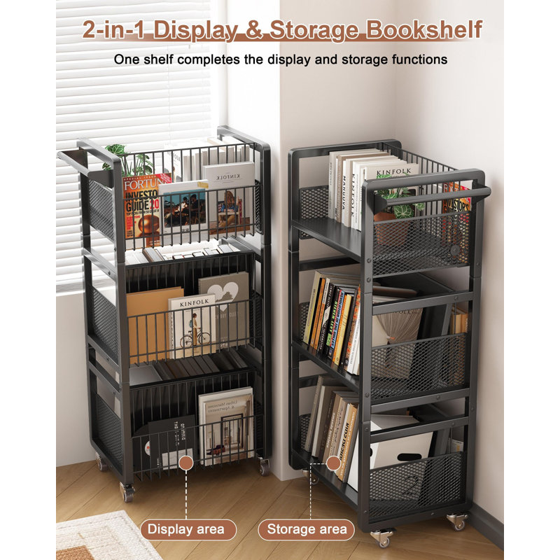 95cm H x 44cm W Book Cart, Black