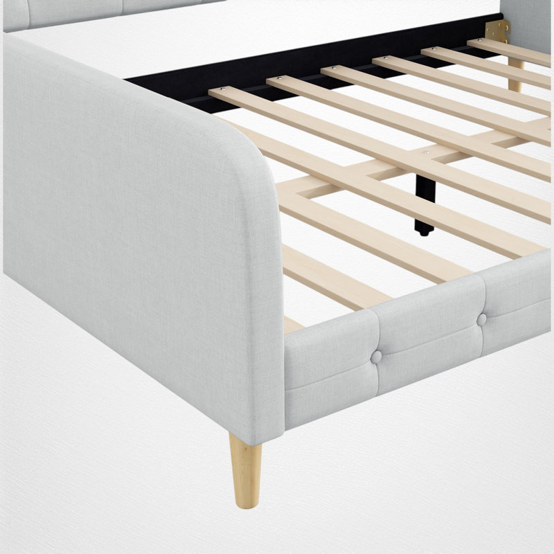 Lit de jour rembourré, Beige, Grand lit