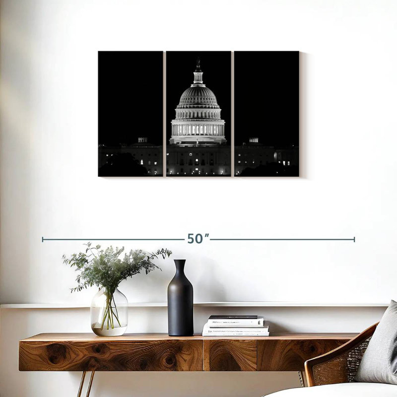 US Capitol Building BW, 20'' H X 33'' W