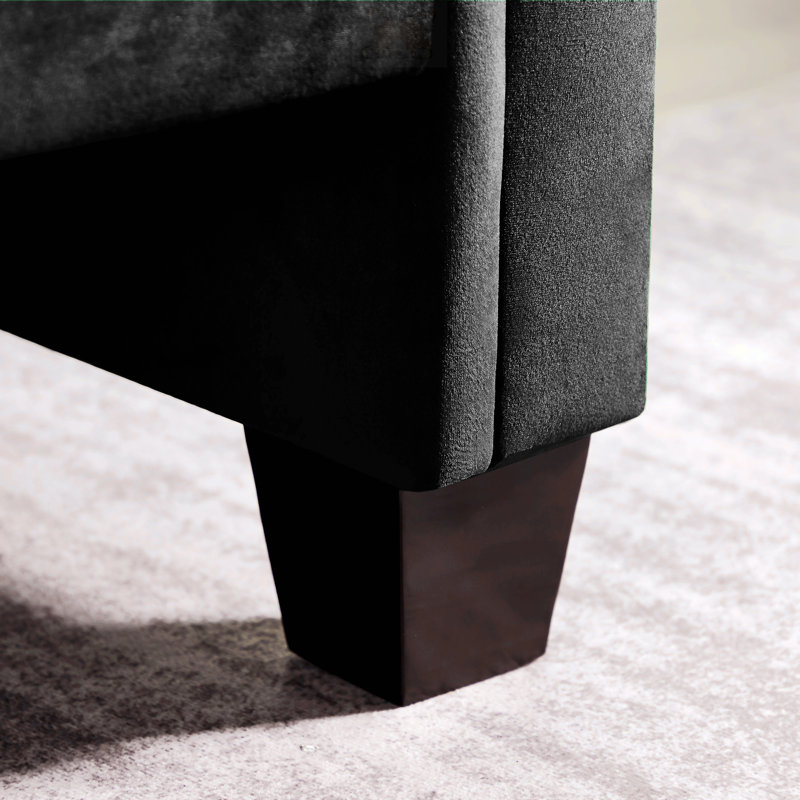 Rectangular Large Sofa Stool, Black
