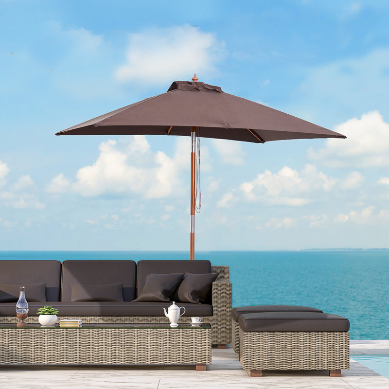 Cyr 200cm X 150cm Rectangular Market Parasol, Coffee