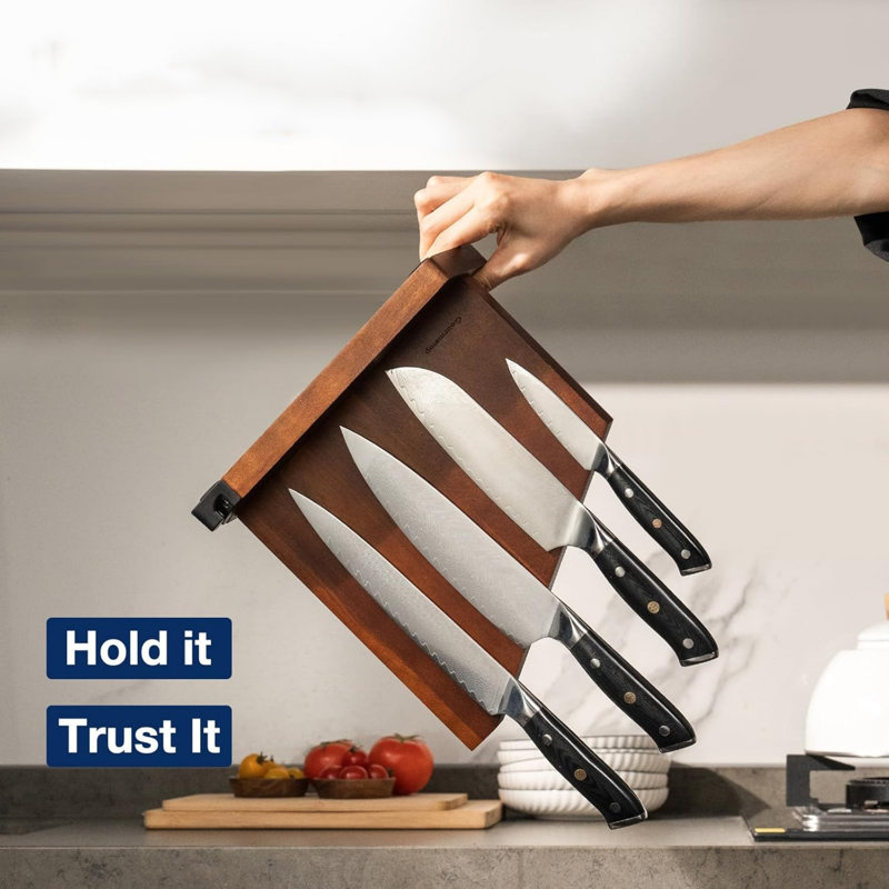 MforStyle Magnetic Knife Holder, Dark Wood Brown