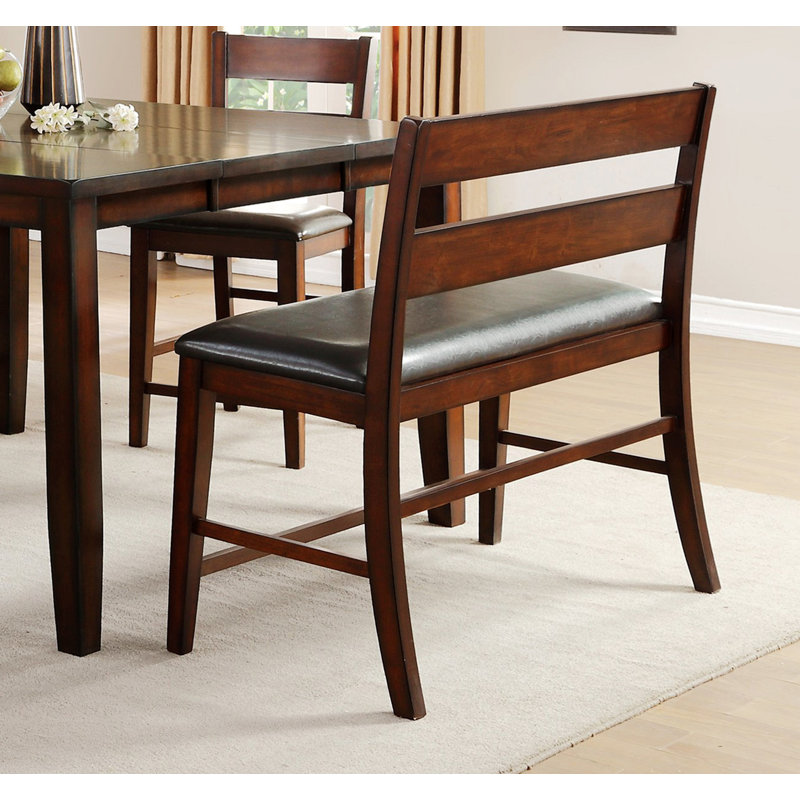 Transitional Style Counter Height Bench With Backrest
