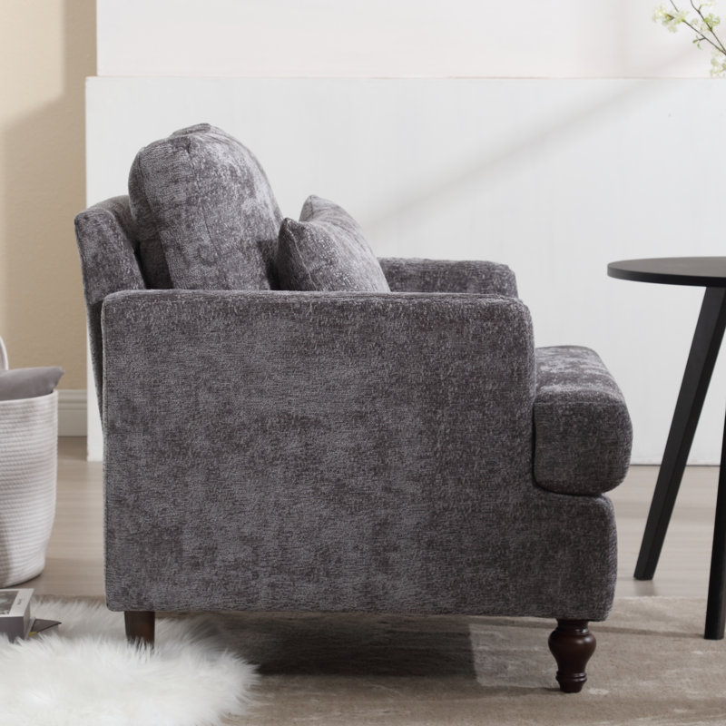 Denzal Upholstered Armchair, Gray Chenille
