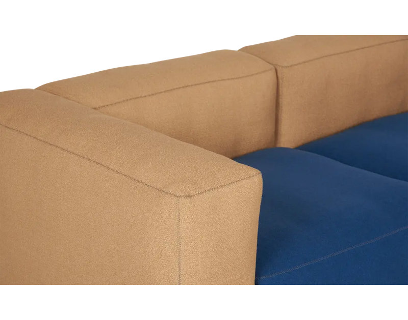 Canapé modulaire rembourré 2 pièces Camoya , Bleu / beige