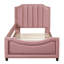 Lit de jour simple rembourré avec tête de lit à rayures classique, élégant et durable pour les chambres modernes