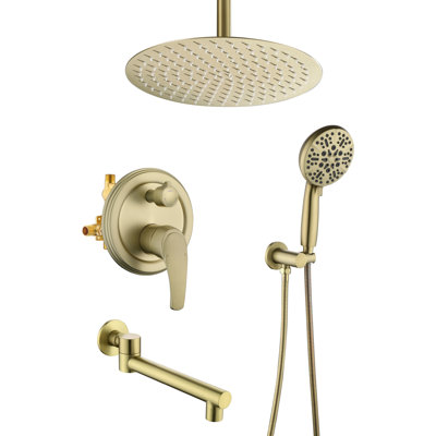 Système de douche à effet pluie mural Topcraft avec robinet de baignoire