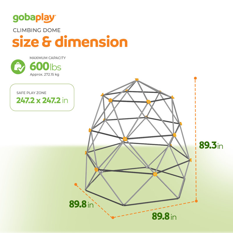 gobaplay SummitPro Climbing Dome, 7.5ft Climber with Rock Climbing Hand Grips