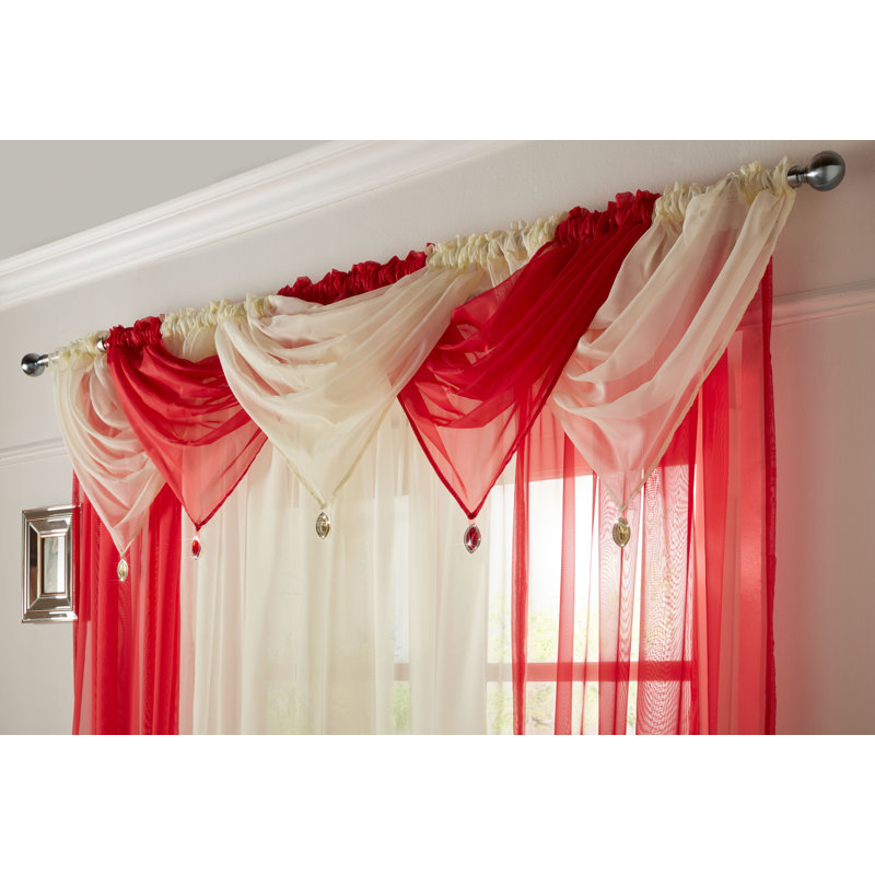 Avery Solid Colour Pointed Window Pelmet, Cream