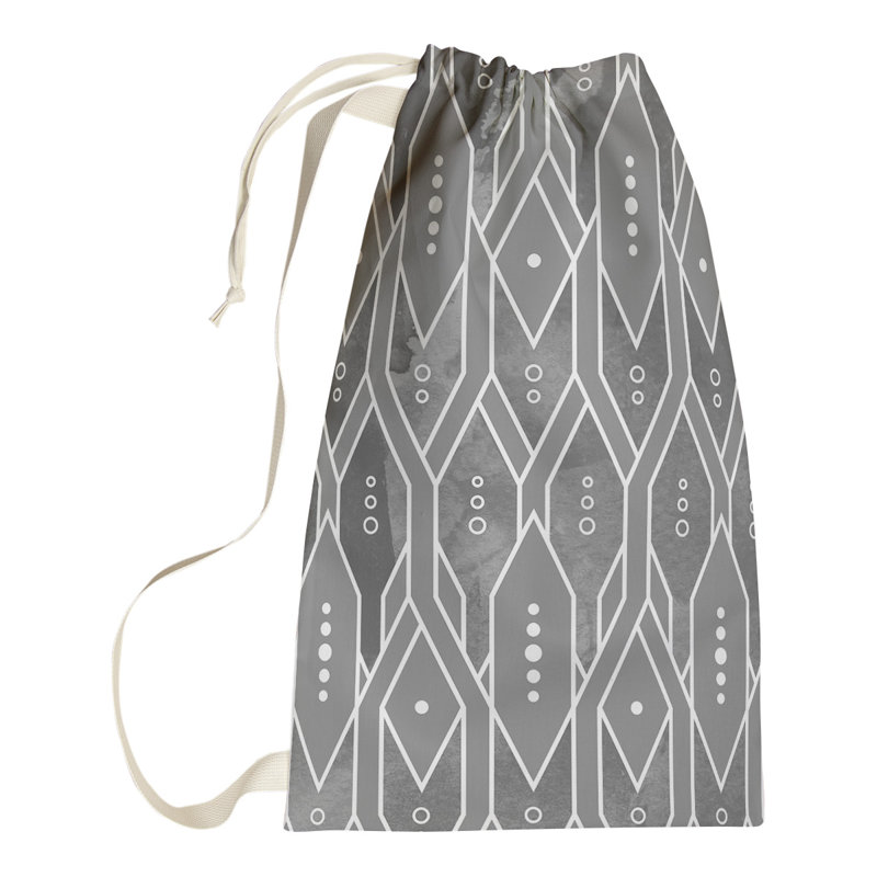 Sac à linge à motif treillis Mcguigan, Moyen (H 36 po x l 28 po x P 1,5 po), Gris