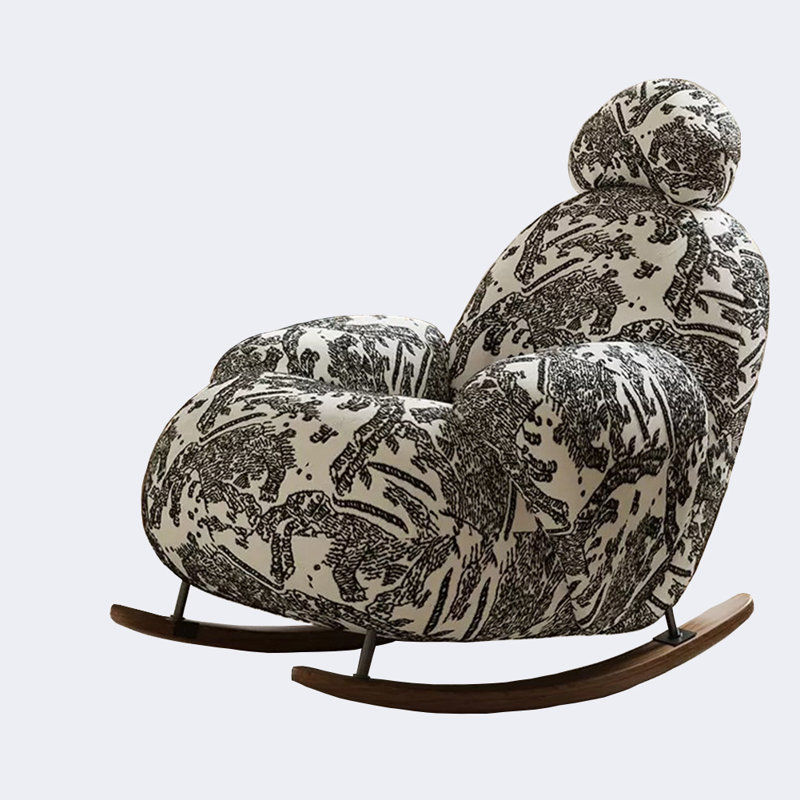 Chaise berçante rétro à motif unique