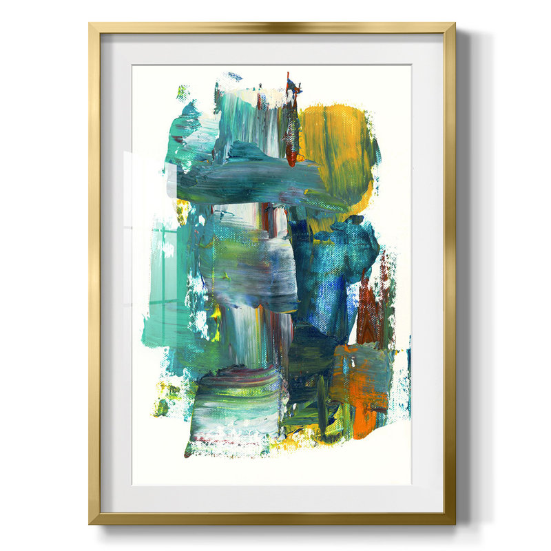 Stacked House I, reproduction d'art encadrée, Papier avec cadre doré, Oui, Blanc