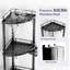 Black Corner Shower Caddy Standing Stainless Steel Shower Organizer Stand with 4 Hooks and Soap Holder, 3 Tier