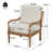 Solid Acacia Wood Outdoor Club Chair with Waterproof Cushion
