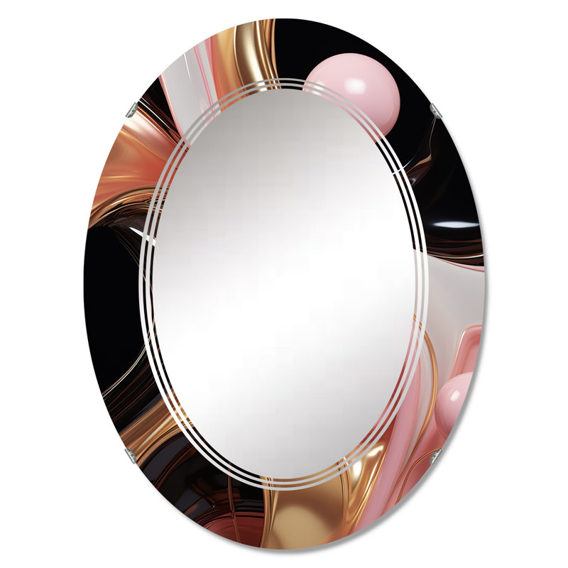 Ogdensburg - Miroir mural moderne ovale, 30 po x 20 po