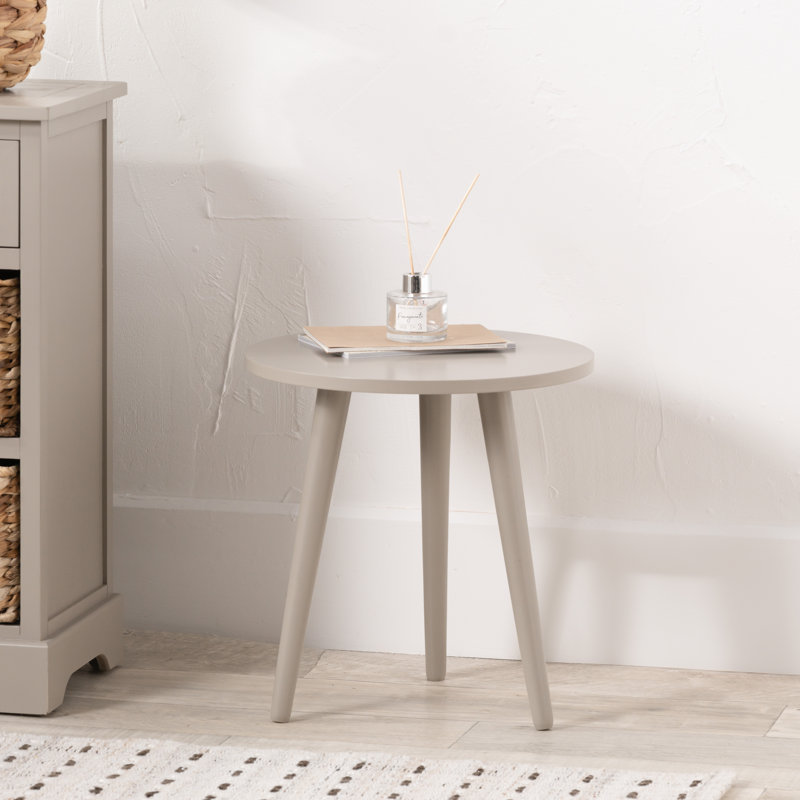 Naugatuck Solid Wood End Table, Beige