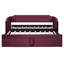 Twin Size Velvet Upholstered Daybed with Pop Up Trundle