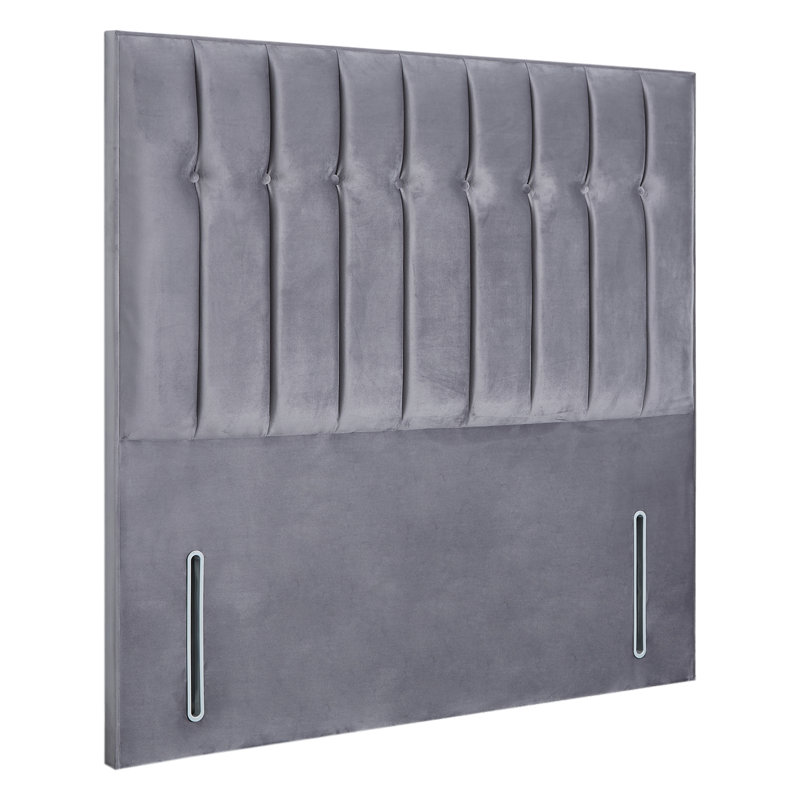 Robbins Upholstered Headboard, Plush Steel, Single (3'), Velvet