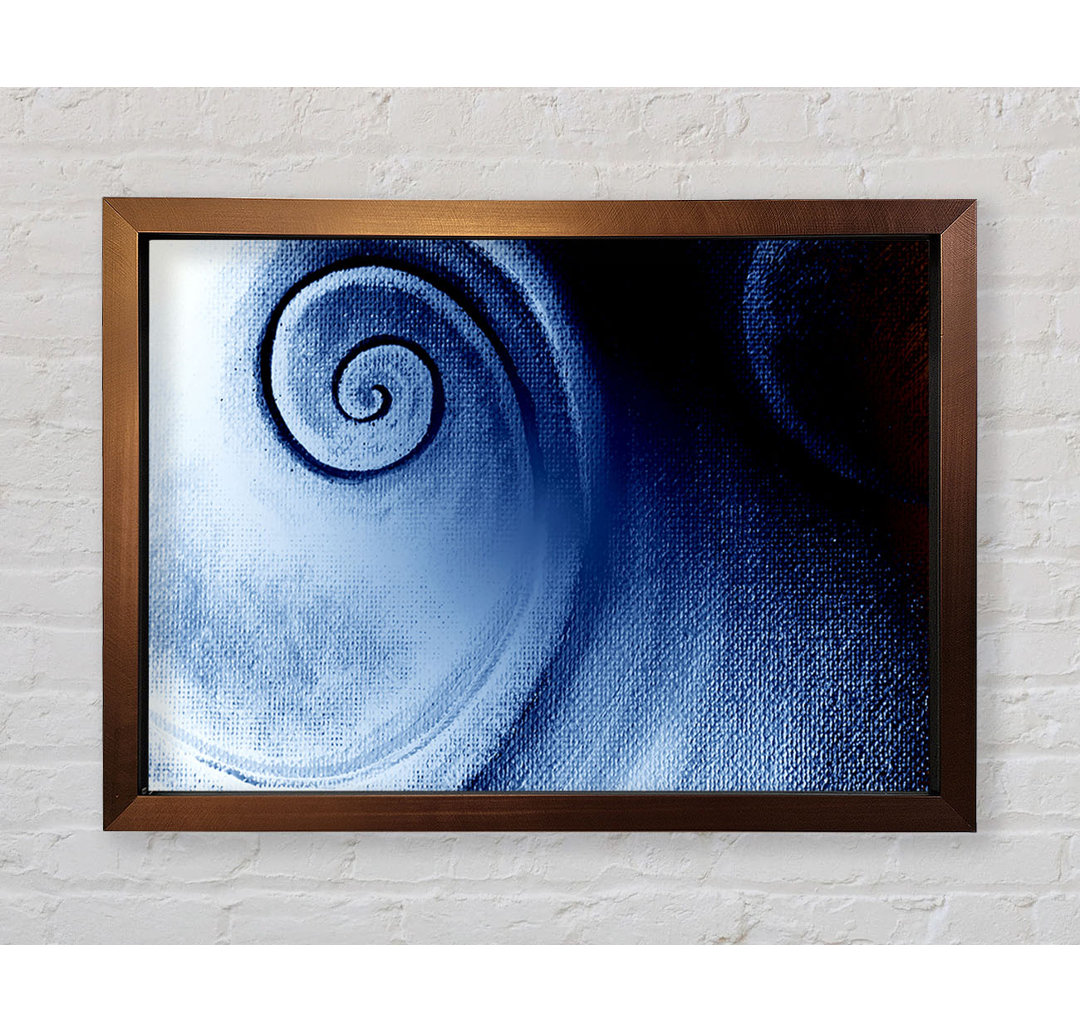 Gerahmtes Leinwandbild Steel Blue Swirl