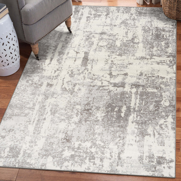 Kingsbury Abstract Gray/Ivory Area Rug