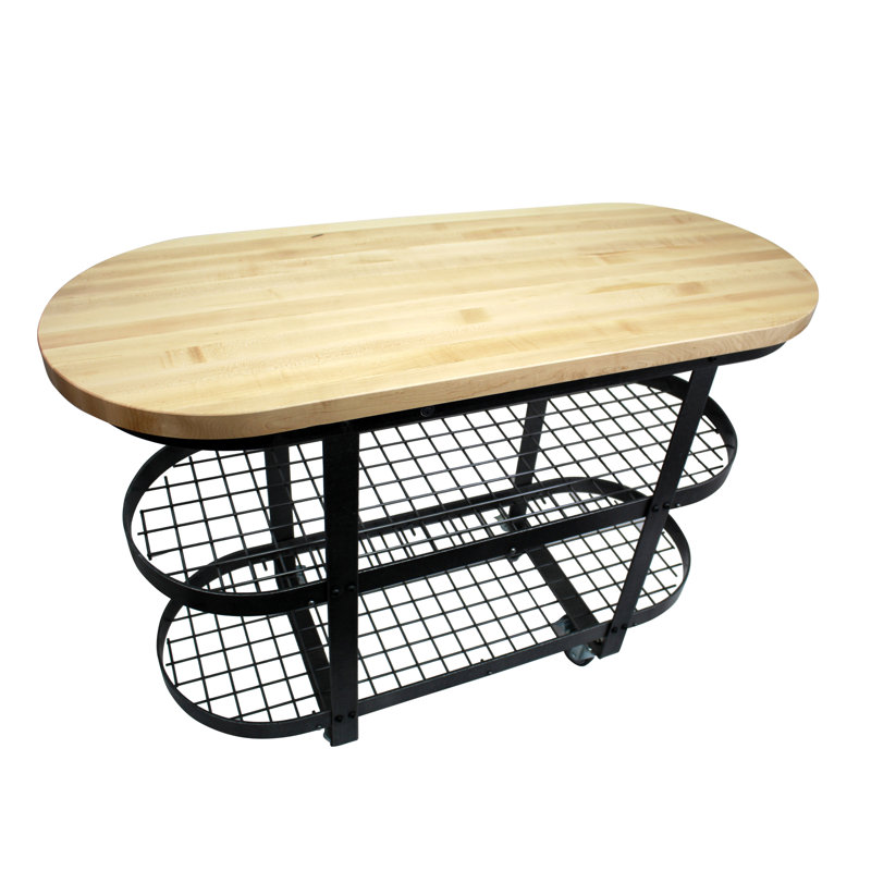Gourmet Kitchen Cart with Butcher Block Top