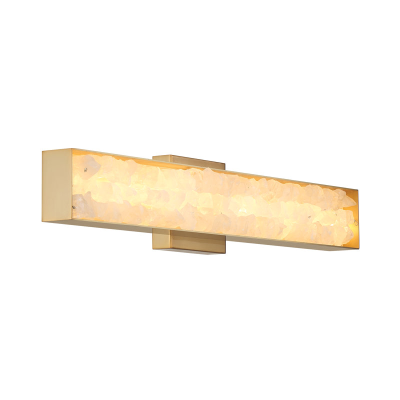 Everly Quinn Lennards LED Wall Sconce In Celeste Brass, 21W, 4.75"H x 24.5"W x 3"D, 611 Lumens