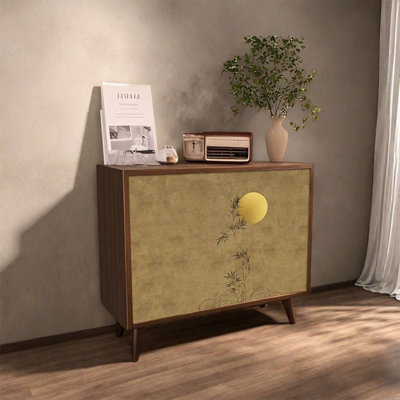 Armoire décorative en noyer avec grand rangement
