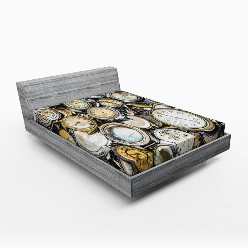 Clock Microfiber Fitted Sheet, Full Fitted Sheet