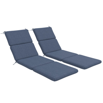 74" x 22.5" Indoor/Outdoor Chaise Lounge Cushion (Set of 2), 3″ High-Density Foam Replacement Cushion